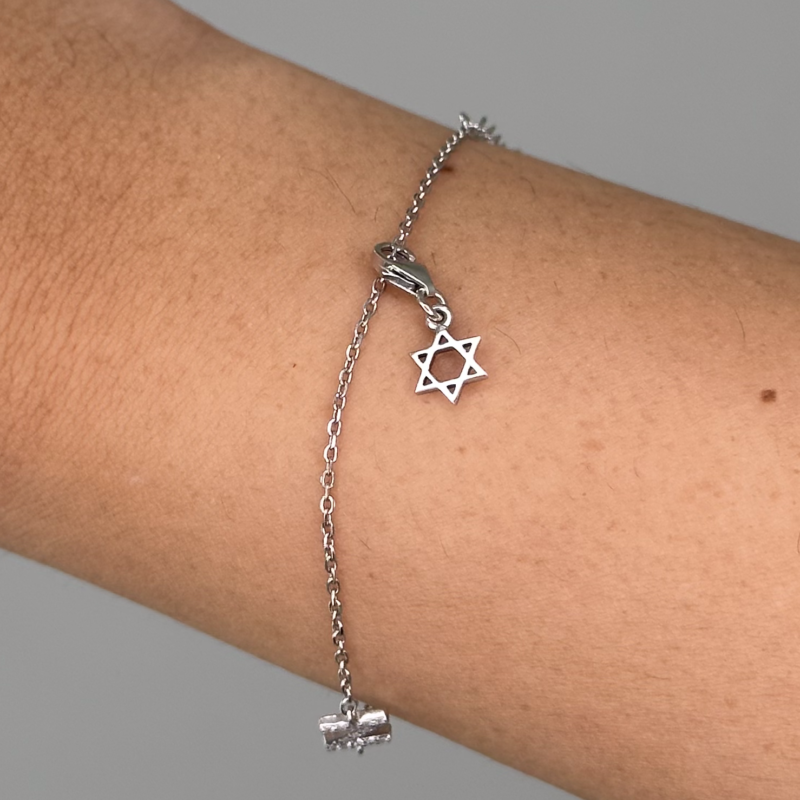 Magen David - White Gold Bracelet